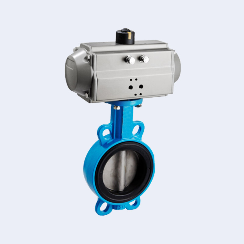 Pneumatic wafer butterfly valve